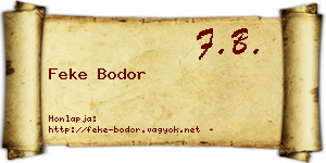 Feke Bodor névjegykártya